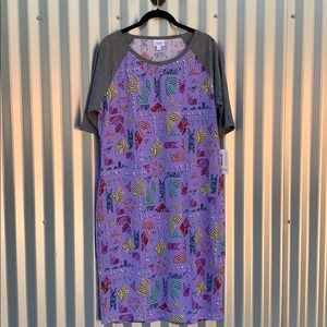 NWT Lularoe Julia Purple Print Dress 2XL